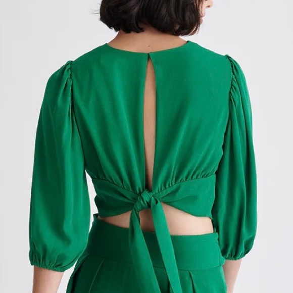 [basically NWOT!]Paisie Vibrant Kelly Green Blouse - Picture 4 of 9